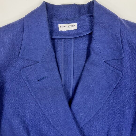 Sonia Rykiel Navy Linen Suit – Blazer & Wide-Leg Pants - Picture 2 of 15